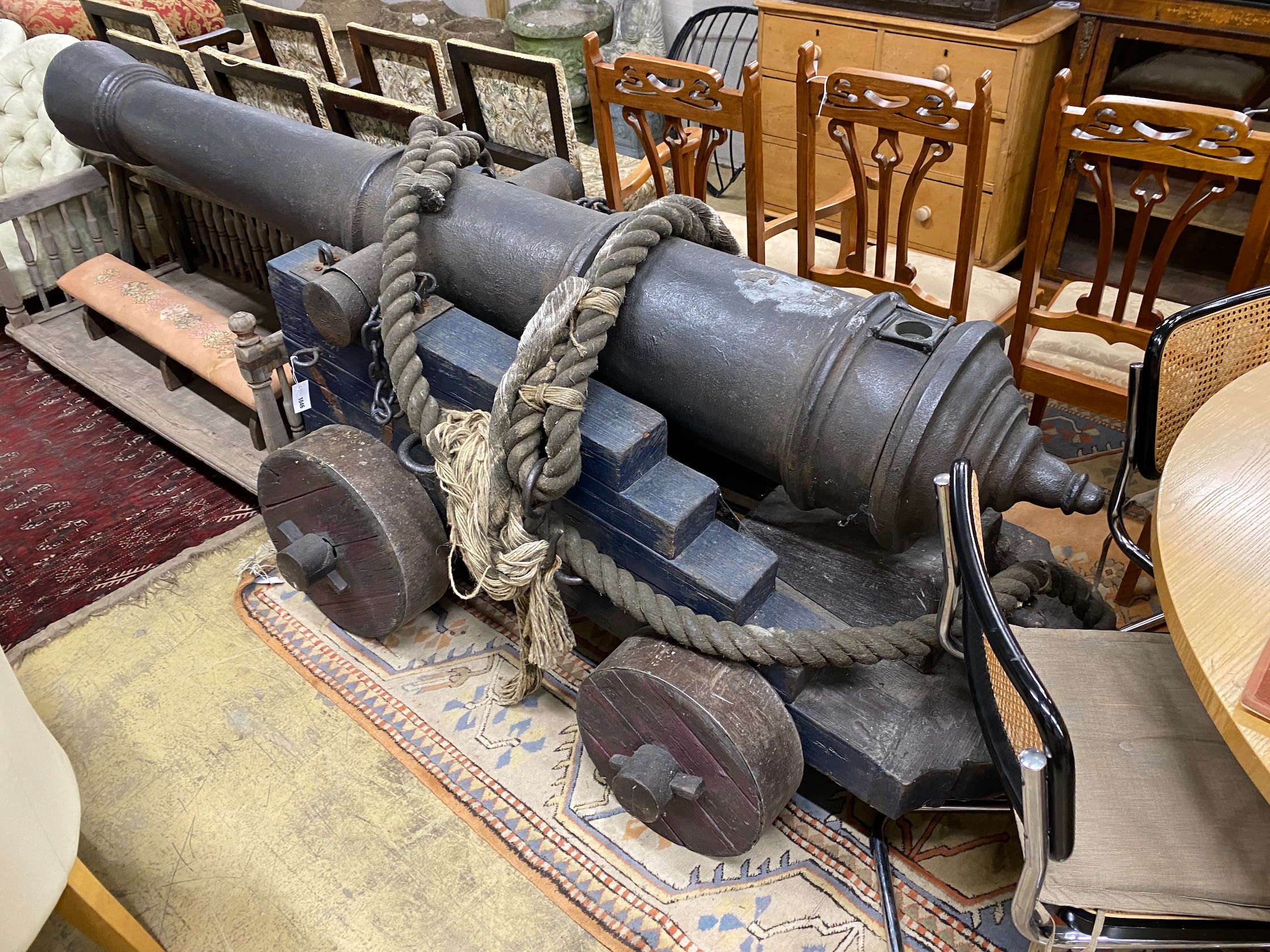 A large composition model cannon, length 268cm